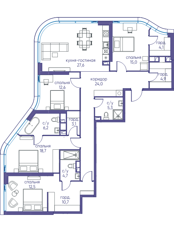 5 ккв (Евро) 149,4 м²