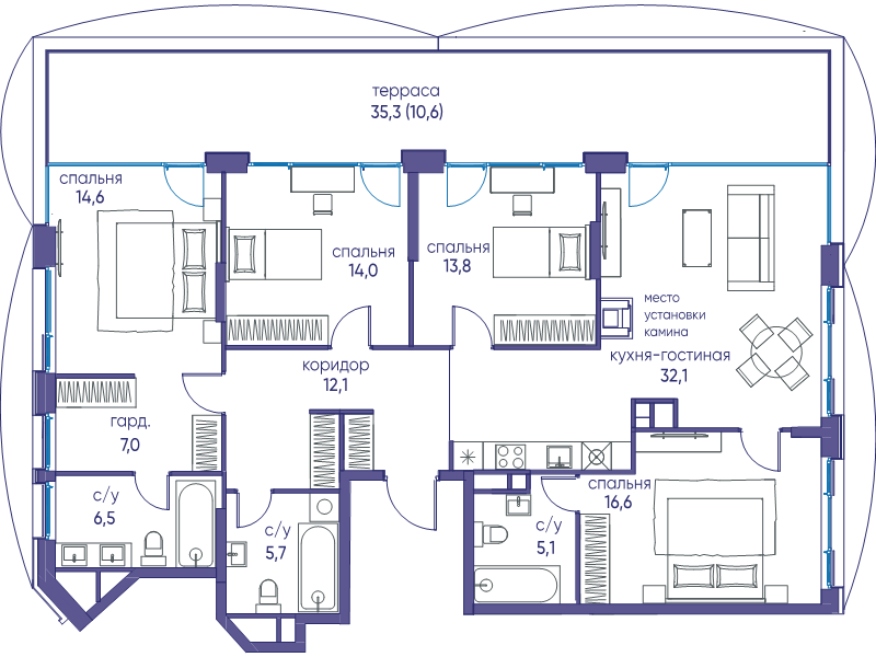5 ккв (Евро) 138,1 м²