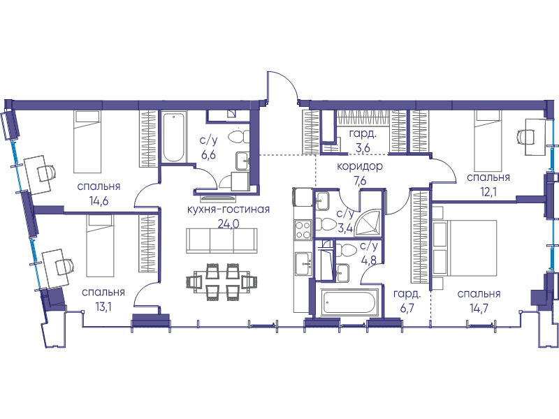 2 ккв (Евро) 51,7 м²