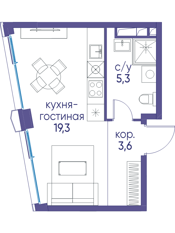 Студия 28,2 м²