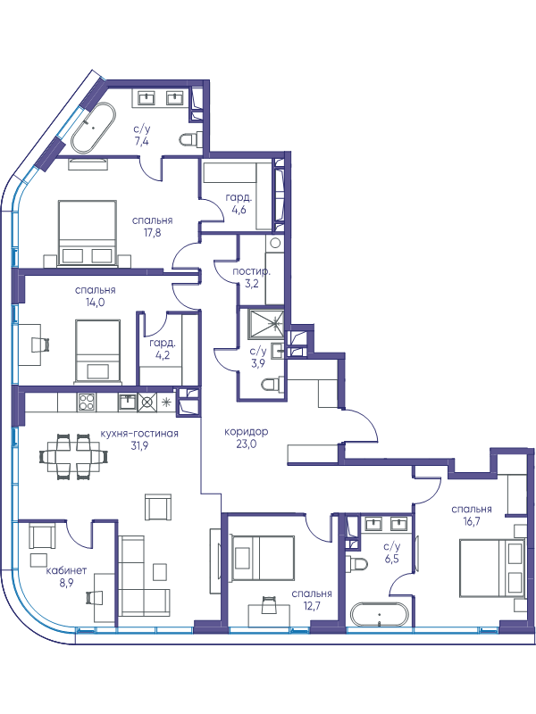 6 ккв (Евро) 158,2 м²