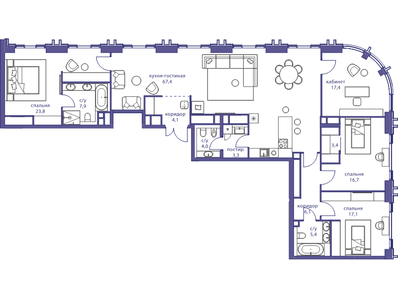 5 ккв (Евро) 177,6 м²