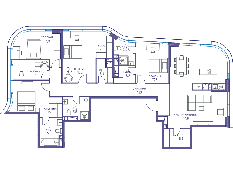 6 ккв (Евро) 217,1 м²