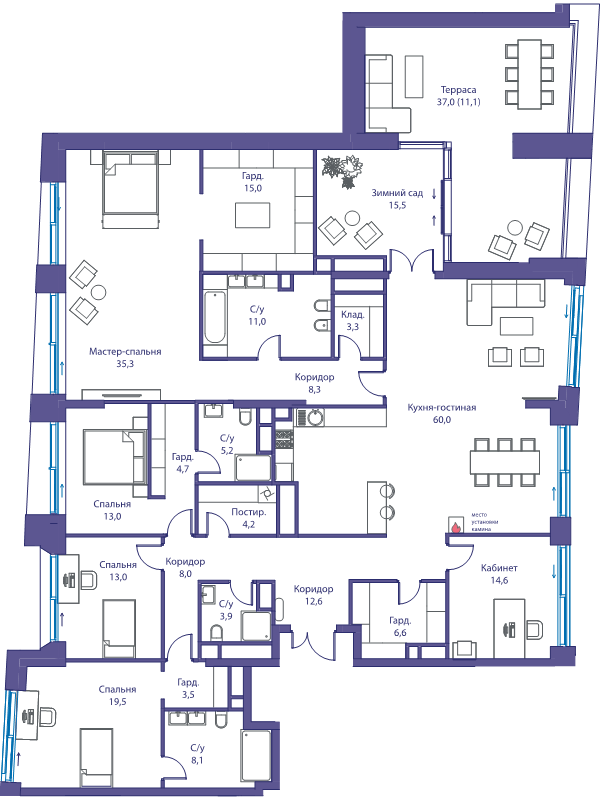 6 ккв (Евро) 276,4 м²