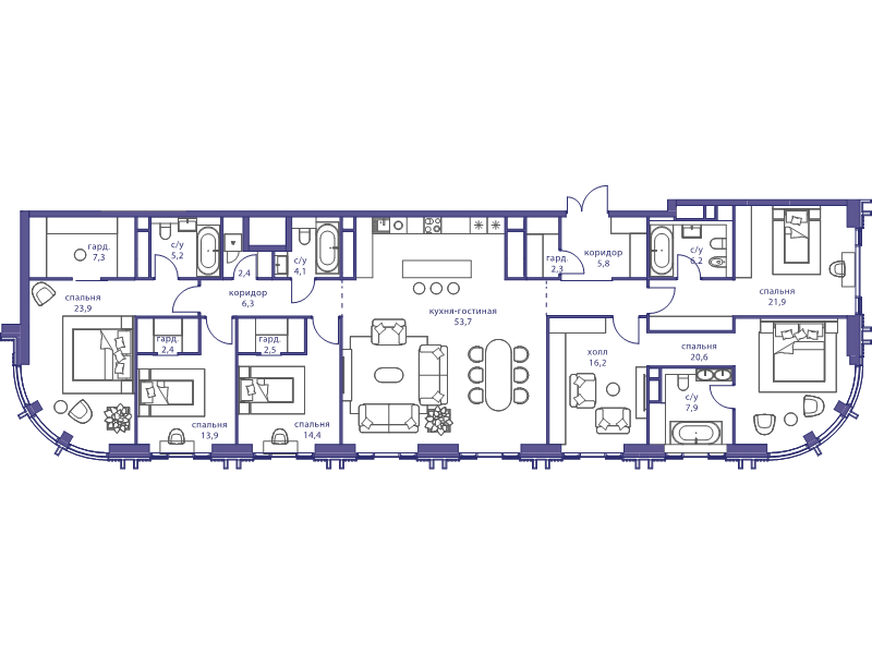 6 ккв (Евро) 224,4 м²