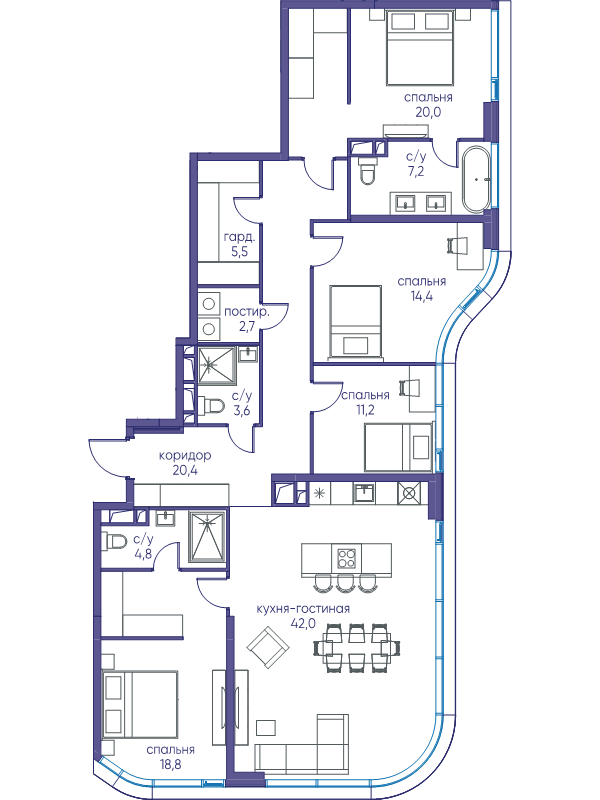 3 ккв 117,2 м²