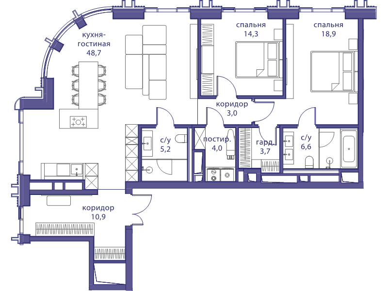 3 ккв (Евро) 115,3 м²
