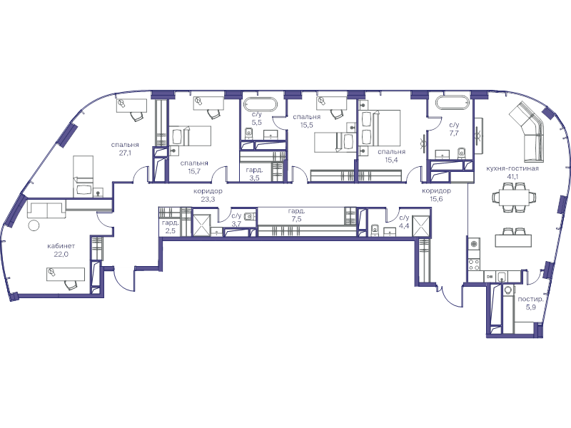 6 ккв (Евро) 216,4 м²