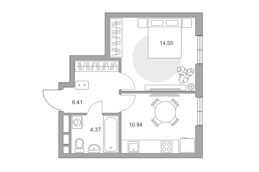 1 ккв 36,3 м²