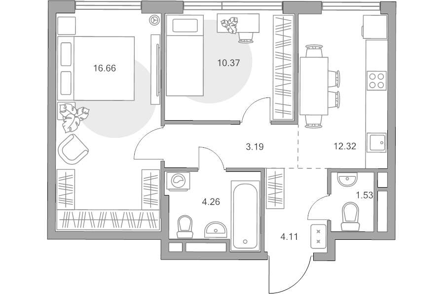 2 ккв 52,4 м²