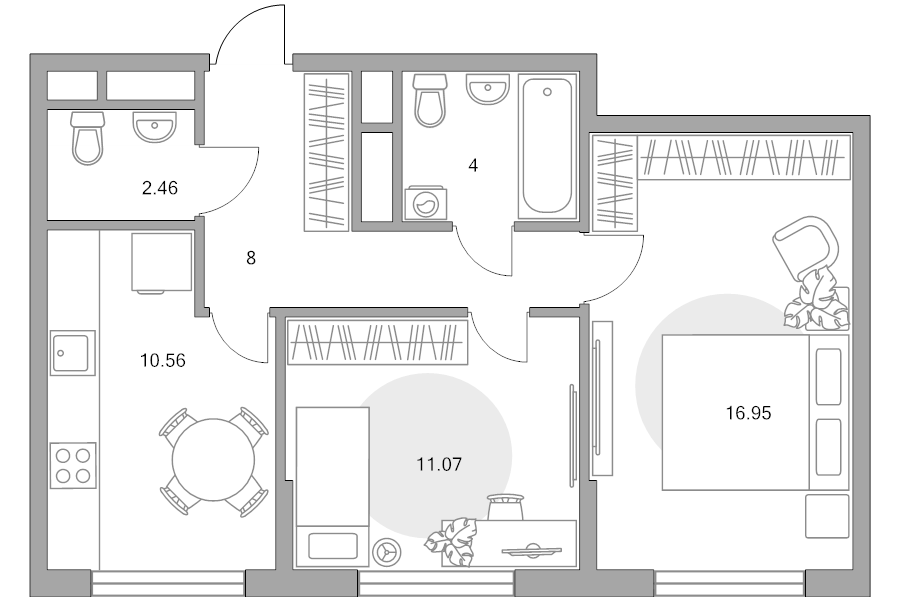 2 ккв 53 м²