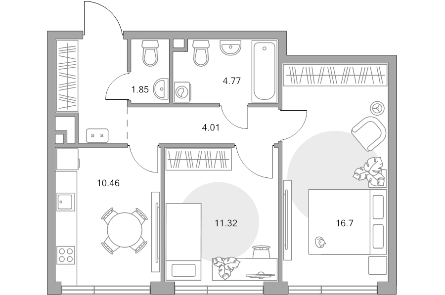 2 ккв 54,2 м²
