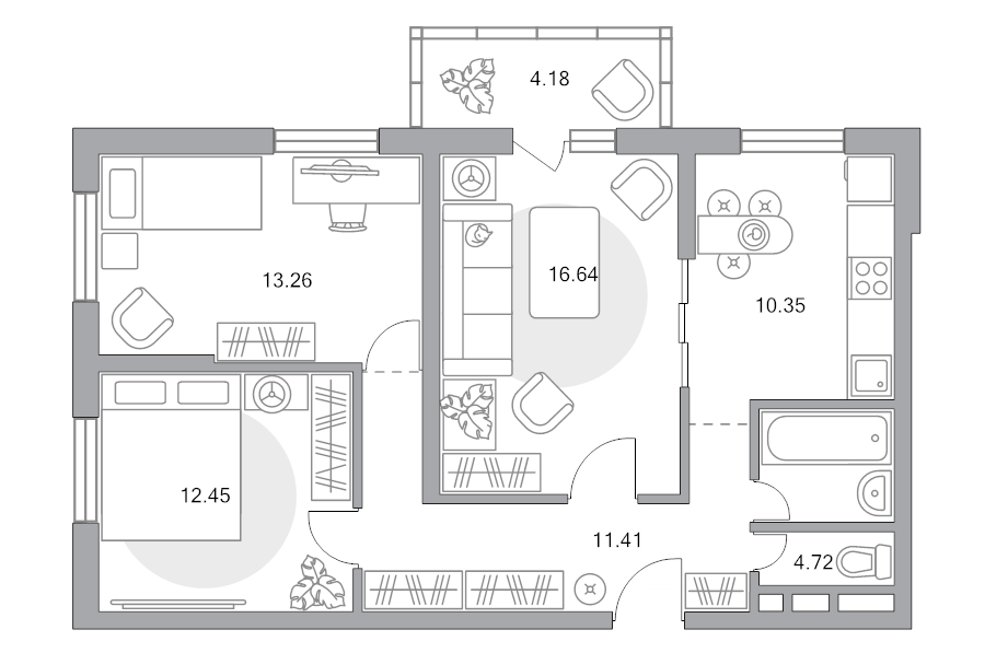 3 ккв 73 м²