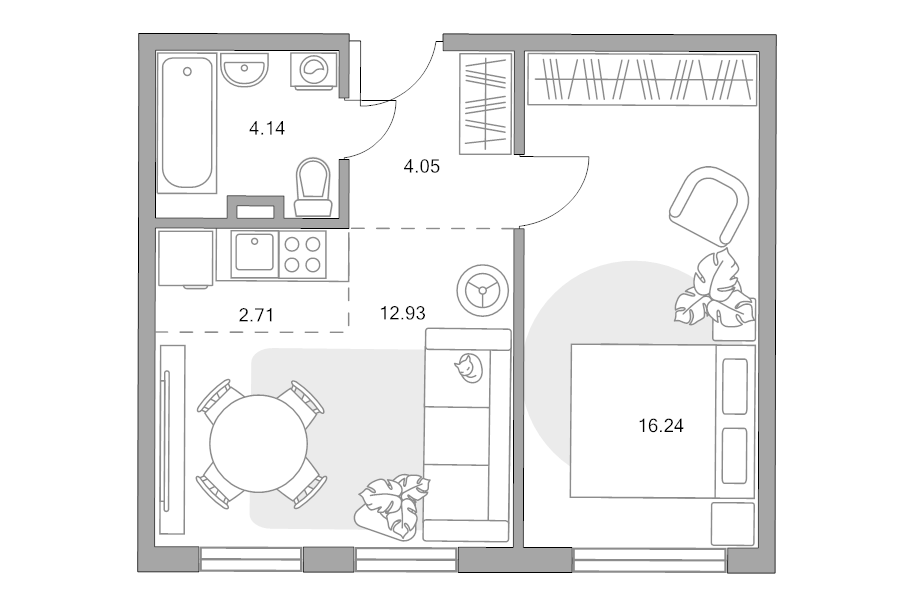 2 ккв (Евро) 40,1 м²