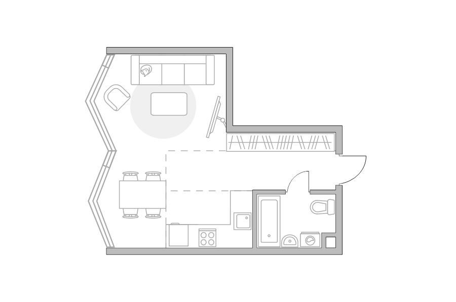 Студия 37,6 м²