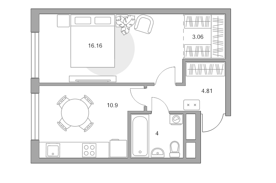 1 ккв 38,9 м²