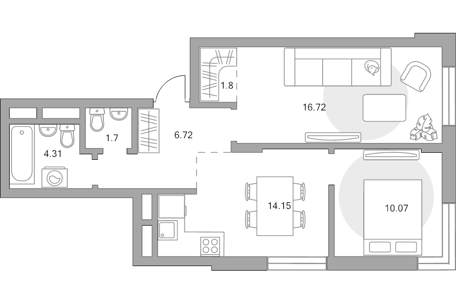 2 ккв 55,5 м²