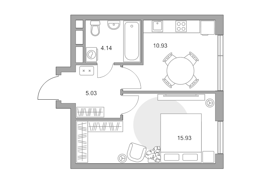 1 ккв 36 м²
