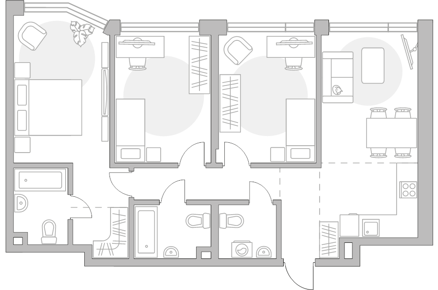 4 ккв (Евро) 82,6 м²