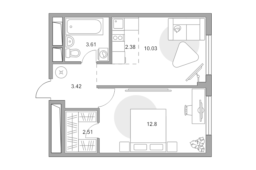 1 ккв 34,8 м²