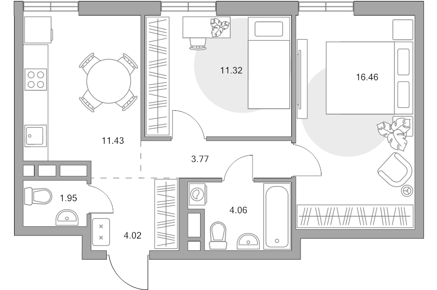2 ккв 53 м²
