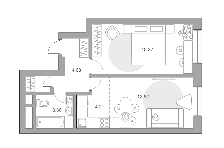 2 ккв (Евро) 41,9 м²