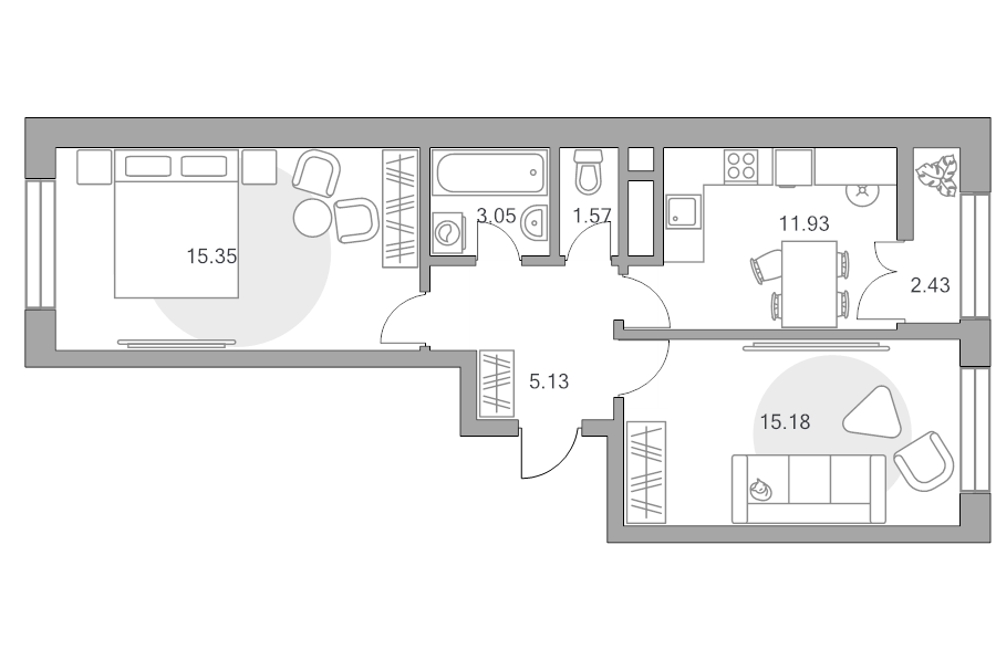2 ккв 54,6 м²