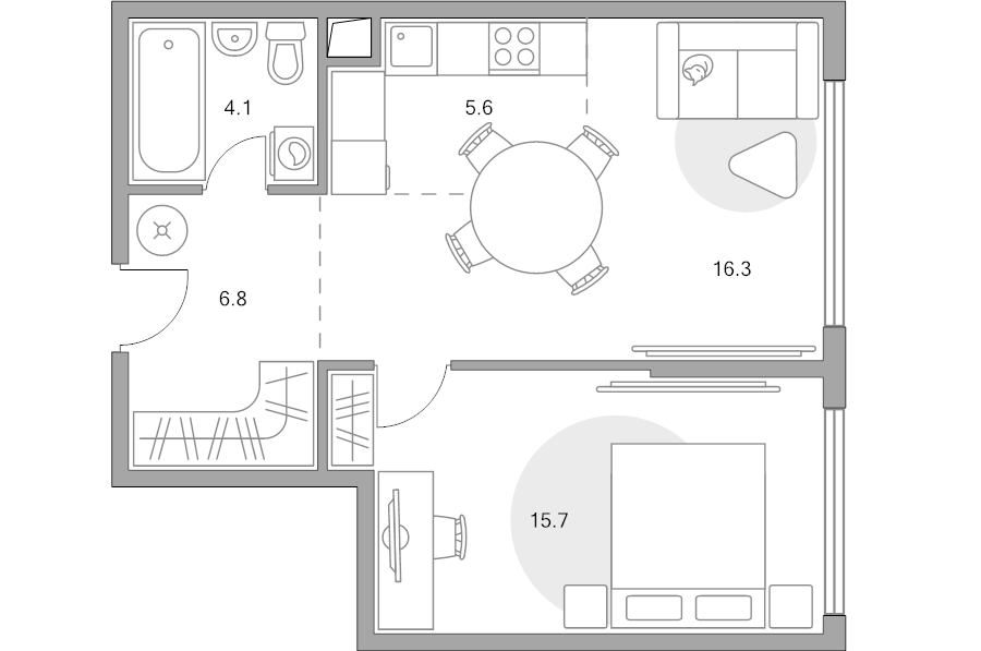 2 ккв (Евро) 48,5 м²