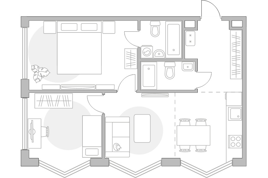3 ккв (Евро) 61,9 м²