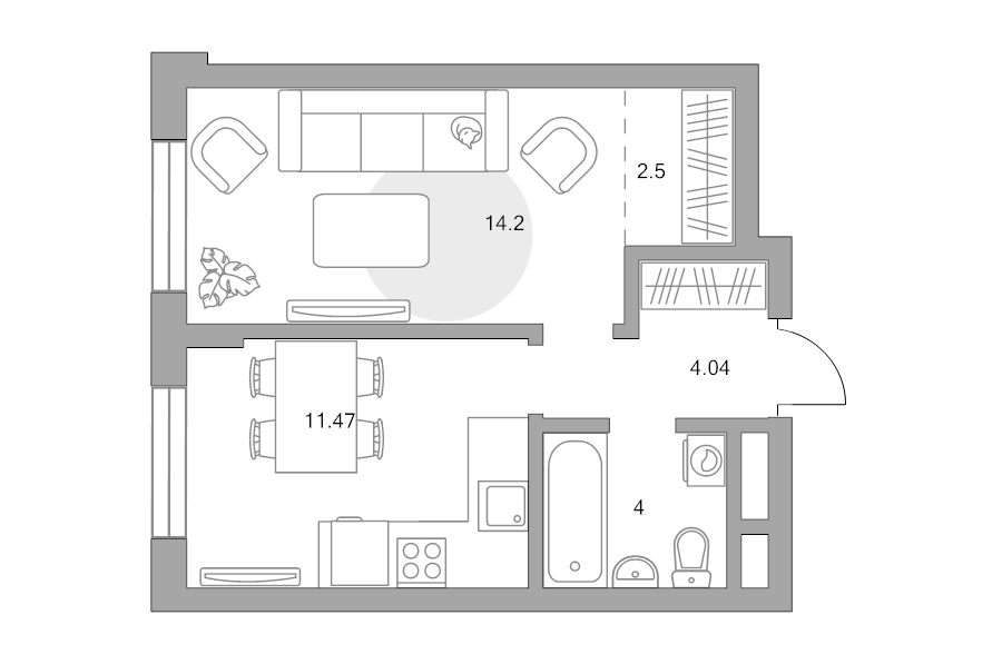 1 ккв 36,2 м²