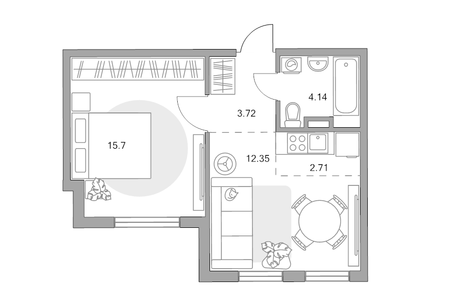 2 ккв (Евро) 38,6 м²