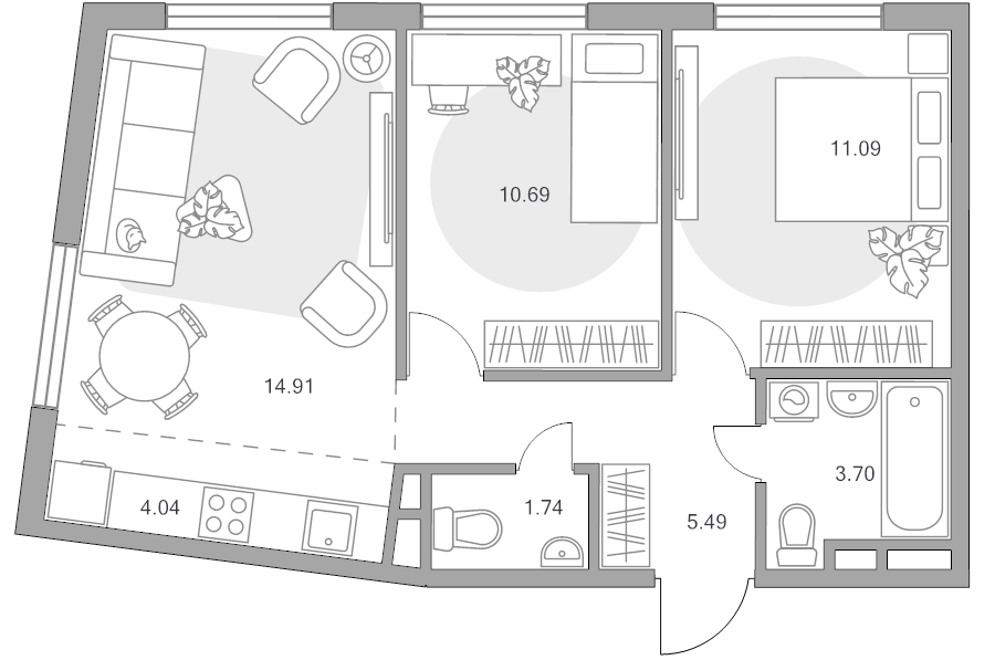 3 ккв (Евро) 51,7 м²