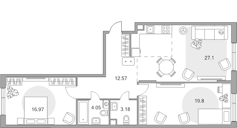 3 ккв (Евро) 83,7 м²