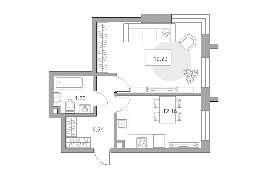 1 ккв 42,2 м²