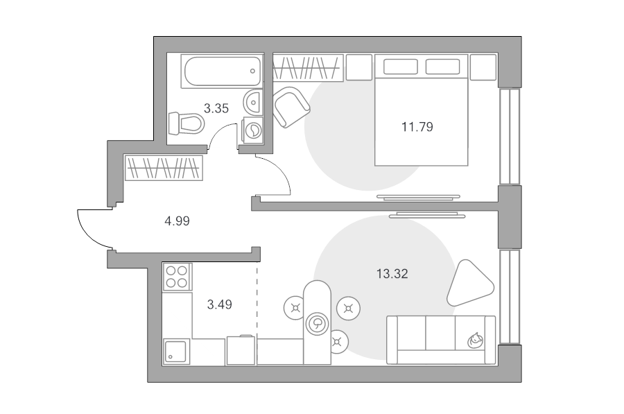 2 ккв (Евро) 36,9 м²