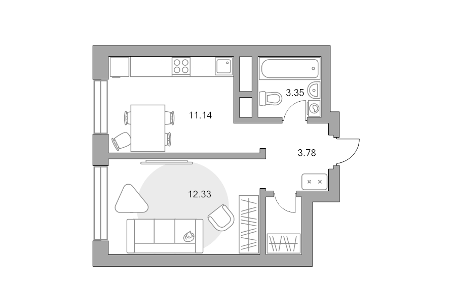 1 ккв 32,5 м²
