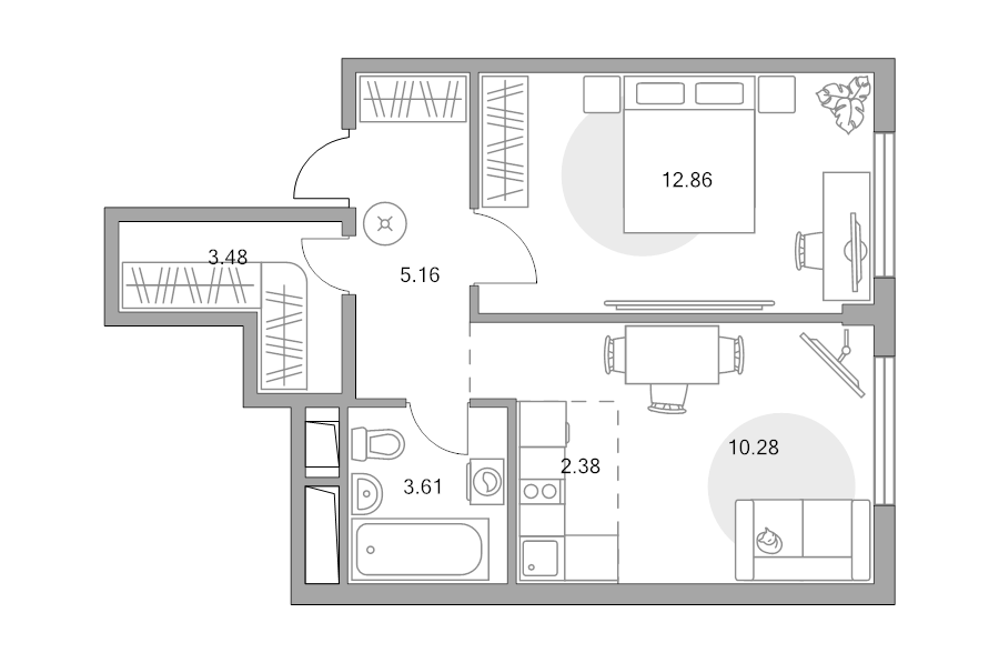 1 ккв 37,8 м²