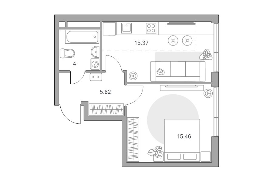 2 ккв (Евро) 40,7 м²