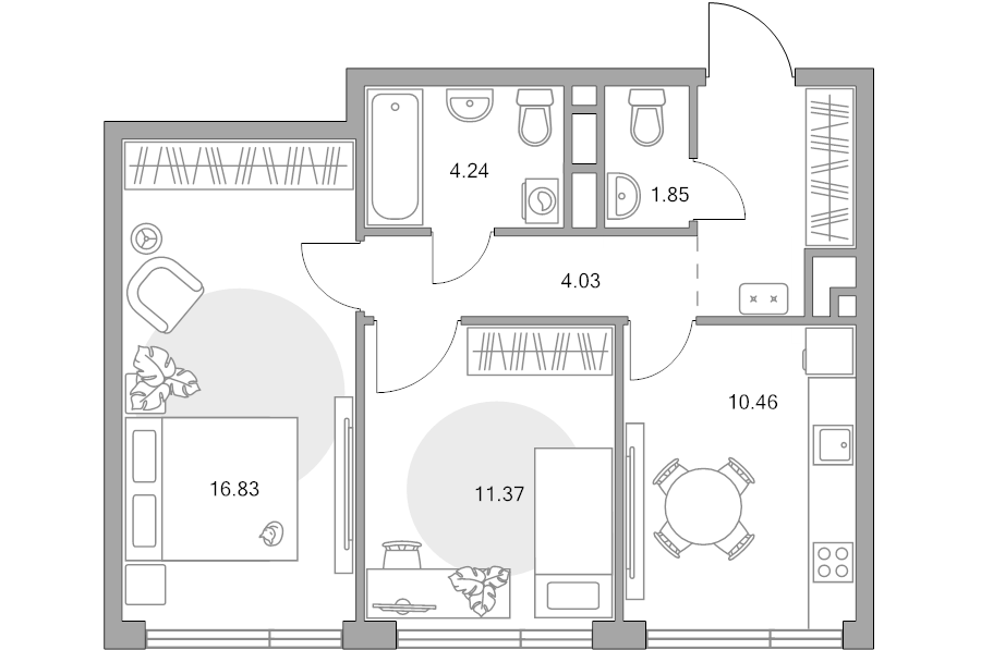 2 ккв 53,6 м²
