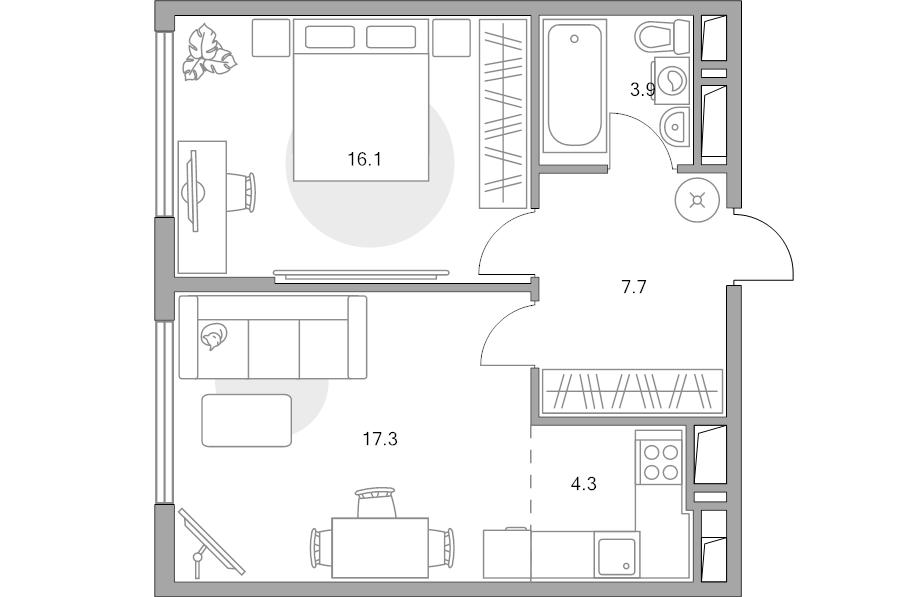2 ккв (Евро) 49,3 м²