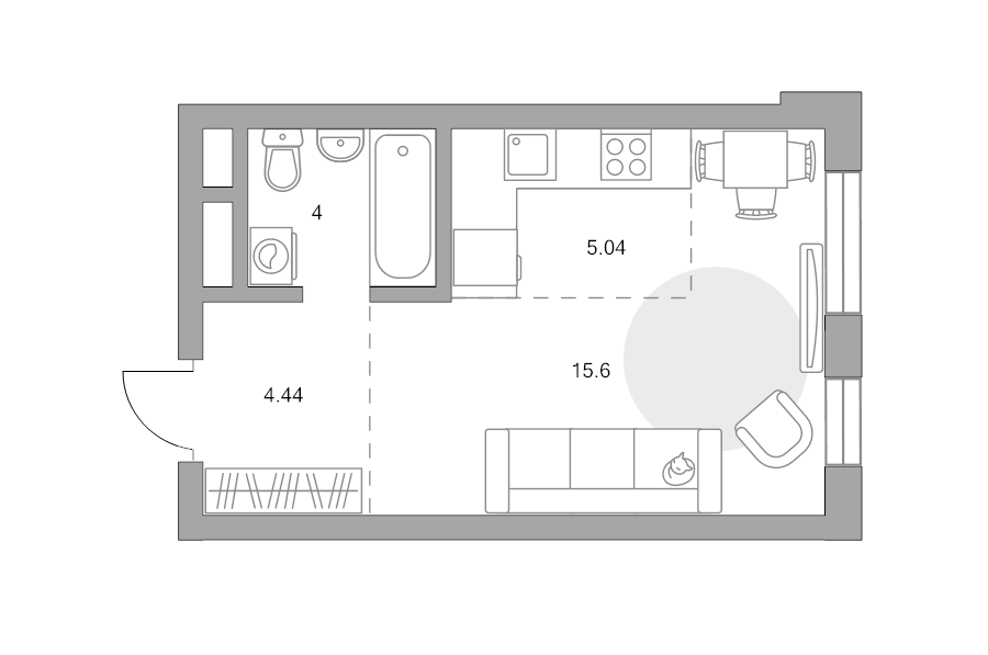 Студия 29,1 м²