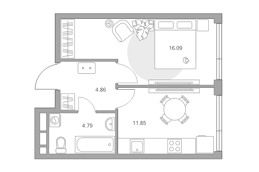 1 ккв 37,6 м²
