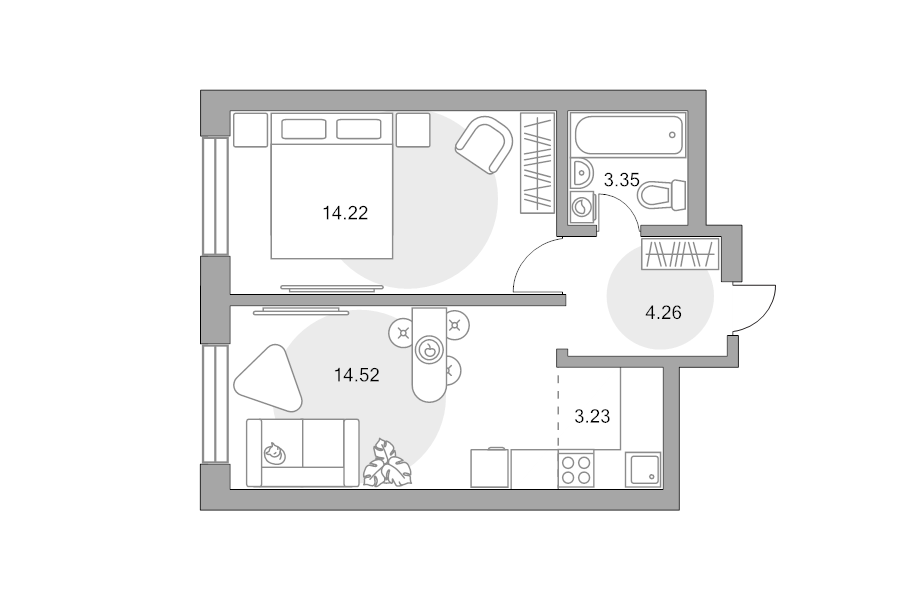 2 ккв (Евро) 39,6 м²