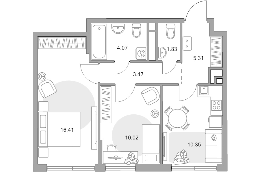 2 ккв 51,5 м²