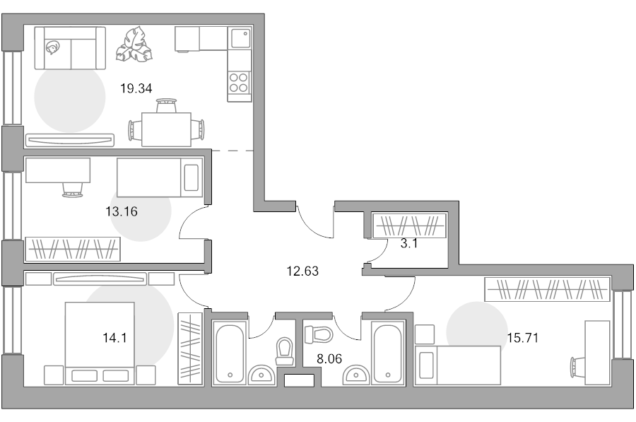 4 ккв (Евро) 86,1 м²