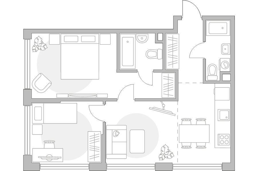 3 ккв (Евро) 60 м²