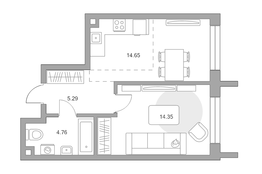 1 ккв 39,1 м²