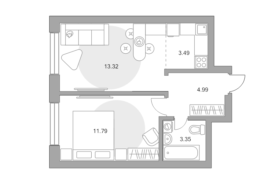 2 ккв (Евро) 36,9 м²