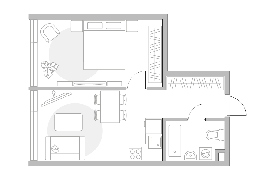 2 ккв (Евро) 42,6 м²