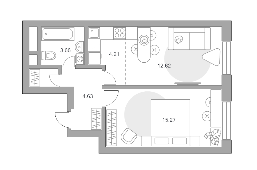 2 ккв (Евро) 41,9 м²